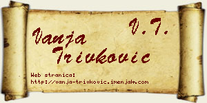 Vanja Trivković vizit kartica